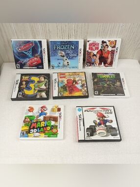 Lot of 8 Nintendo DS Empty Cases Only 5 with Manuals No Games Disney Mario TMNT